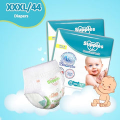 Amazon Brand - Supples Premium Baby Diaper Pants | 84 Baby Diapers | XXL | 15-25 Kg | 42 x 3 Packs | 12 Hrs Absorption | Cushiony Cotton Soft Fabric | Phthalates-Free | Triple Leak Guard
