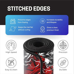 SMULY Gaming Mouse Pad, Large Desk Mat 58.5 x 28 cm, Extended Washable Mousepad, Desk Pad, 2mm Thick Non-Slip Rubber Base, Stitched Edges, Smooth Surface (Multicolour) – Red Hoodie Spider Design