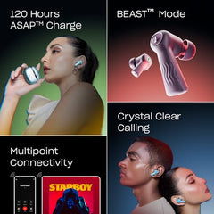 boAt 2026 Launch Nirvana Ion TWS Earbuds (Lunar Black) | Massive 120 Hours Playtime, Quad Mics ENx™ Tech, Multipoint Connectivity, In-Ear Detection, Dual EQ Modes, and BEAST™ Mode