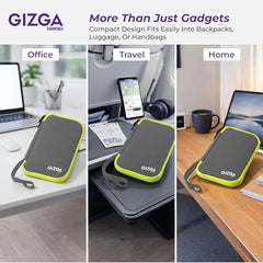 Gizga Essentials Gadget Organizer Case, Portable Zippered Pouch for All Small Gadgets, HDD, Power Bank, USB Cables, Power Adapters, etc (Grey)