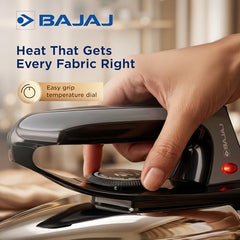 Bajaj DX-2 600W Dry Iron | Advance Soleplate And Anti-Bacterial German Coating Technology | 180 Degree Swivel Cord | Cool Touch Handle | 2-Yrs Warranty 【Black】