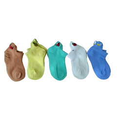 MOMISY 5 Pairs Baby Girl Boys Mesh Fruit Embroidery Toddlers Infant Solid Color Cotton Stretch Baby Socks - Fruit, 3-5 Years Old