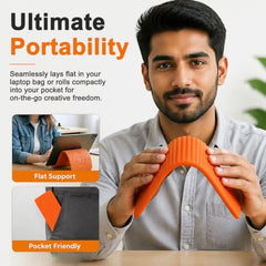 ZORBES® Portable Invisible Laptop Riser Stand, 2 Mini Self-Adhesive Alloy Metal Folding Desk Stand, Lightweight Laptop Desk Feet for MacBook, Lenovo, HP, Dell, Laptops & Tablets, 2pc (Black)