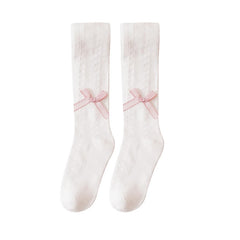 SYGA Baby Girls' Anti-Mosquito Cotton Thin Mesh Stockings with Bow Design Size L 1-2 Years(Pink)