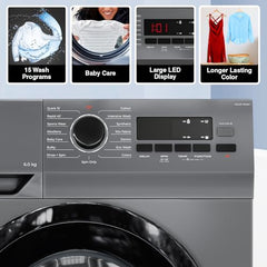 Godrej 9 Kg 5 Star with 5 Years Comprehensive Warranty, Steam Wash, Digi Inverter Motor, 1400 RPM Spin Motor, Fully Automatic Front Load Washing Machine (WFEON ZUS 9014 5.0 IDCRM GLWH, Glacial White)