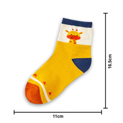 SYGA 5 Pairs Baby Girl & Baby Boy Socks, Toddlers Infant Cotton Stretch Crew Socks with Giraffe Design, Suitable for 9 Months to 2 Years baby