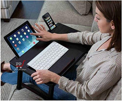 DDS Dream Decor Shoppee Wood Portable Multipurpose Laptop Table Adjustable Height with 1 Drawer (Black)