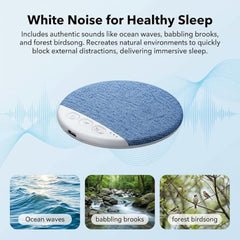 Pillow Speaker for Sleeping, Mini Bluetooth Under Pillow Speaker with White Noise & 30/60/90 Min Timer, Slim Wireless Sleep Music Speaker with USB-C Port for Bedtime Audio