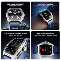 boAt Enigma Radiant Luxury Watch for Man w/1.43"(3.63 cm) AMOLED Display, AOD, Premium Metal Build, Round Dial, 200+Watch Faces, Upto 7 Days Battery Life, Fitness smartwatch for Men (Metal Black)