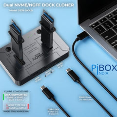 PiBOX India NVME M2 Enclosure Fan, SSD Enclosure - USB 3.2 10Gbps, Tool-Free M.2 NVMe Case, PCI-E NVMe Reader, USB-C, Supports M & B&M Keys, 2230/2242