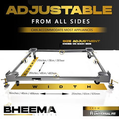 Bheema Series 100% Metal Body Dishwasher Stand with Wheel Trolley Replacement for Dishwasher Machine 8, 12, 13, 14, 16 Place, Adjustable Size, 200kg Load Capacity, by LSRP'S Universal Fit, Grey Color