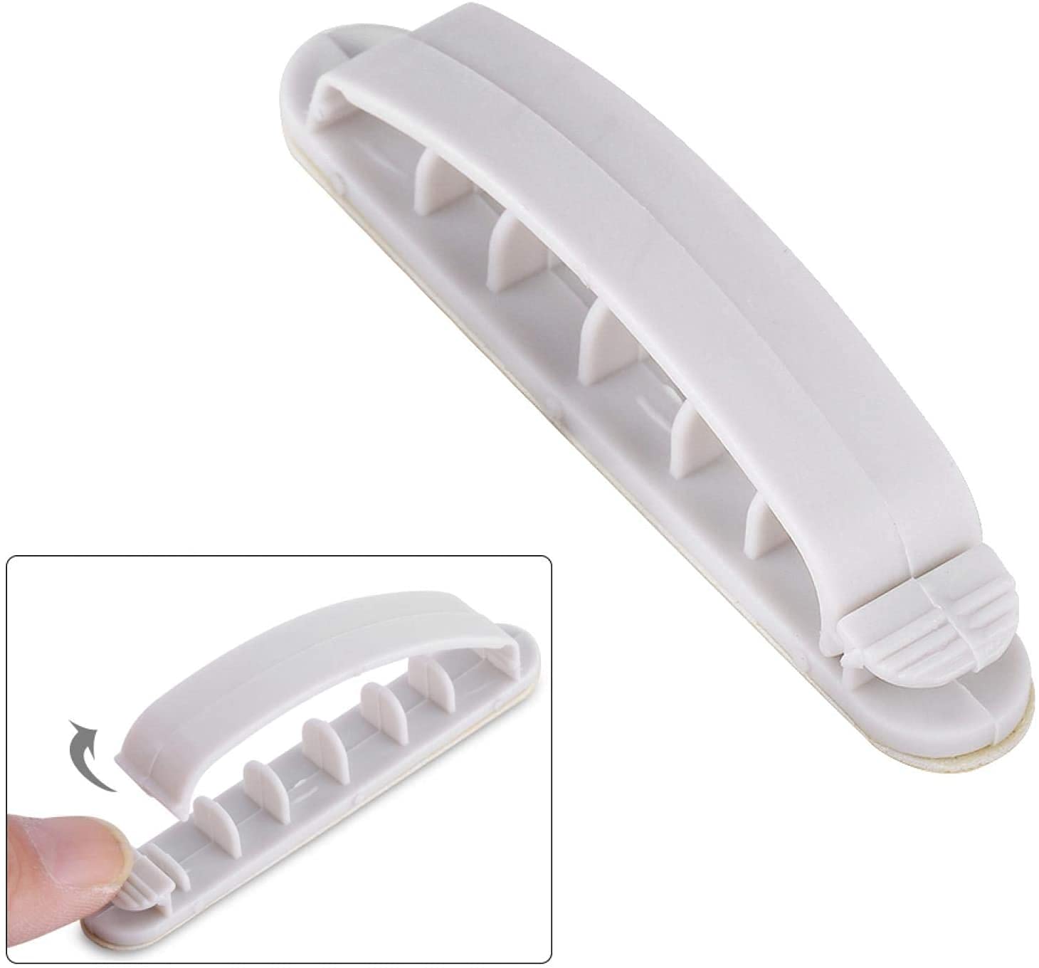 Syga Set of 10 Cable Management Clips Adhesive Wire Clips Wall Multi-Pack Cable Tie Holder