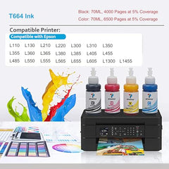 proffisy T664 Ink Refill T664 Dye Ink, 2PCS-Black, Performance
