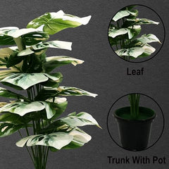 AAVANA GREENS Plastic 40 Inch Artificial Flower Plant for Indoor and Outdoor, Home, Shop, Office, Restaurant Decoration Dark Green (Pack of 1) (1, Plant 8 - with Pot)