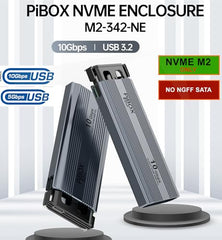 PiBOX India NVME M2 Enclosure Fan, SSD Enclosure - USB 3.2 10Gbps, Tool-Free M.2 NVMe Case, PCI-E NVMe Reader, USB-C, Supports M & B&M Keys, 2230/2242