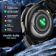 GOBOULT Crown R Pro 2 Smartwatch 1.43''HD AMOLED Display,BT Calling 5.2,600Nits Brightness,IP67,150+Watchfaces, 120+Sports Modes, AI Voice Assistant, SpO2 Monitoring(Charcoal Black)