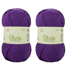 Ganga Acrowools Acrylic Olivia,Double Knit Yarn. Hand Knitting&Crochet Yarn. Oekotex Class 1 Certified. Pack of 2 Balls-100Gms Each. Shade No-Olv012, Maroon