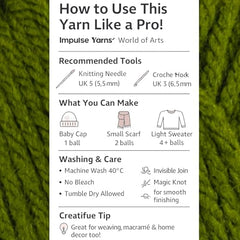 WOAFASHIONS - World of Arts Impulse Hand Knitting & Crochet Yarn, Premium Acrylic, 4 : Medium (Anchor Grey) (100gms / 3.5oz / 200mtr / 218yds)
