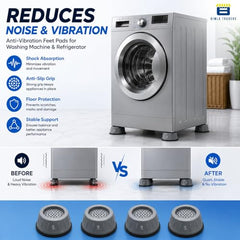 BTfash Premium Anti-Vibration Feet Pads Set for Washing Machine & Refrigerator | Easy Installation | Compact Design | Noise & Shock Reduction