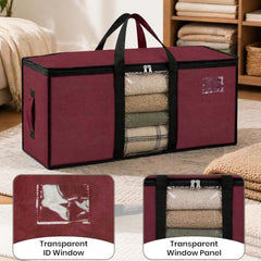 Storite Jumbo Super-Size 81 L Canvas Moisture Proof Heavy Duty Storage Bag | for Toys/Stationery/Blankets/Clothes/Moving Bags MultiPurpose With Strong Reinforced Handles Rectangular Cream (87x26x36 cm)