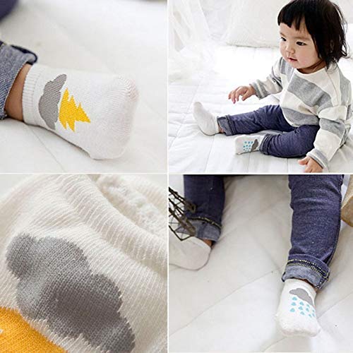 SYGA Baby Boy's & Baby Girl's Ankle Length Cotton Socks (Pack of 4) for 0-6 months (4_KittyBabySocks_Multicolored)