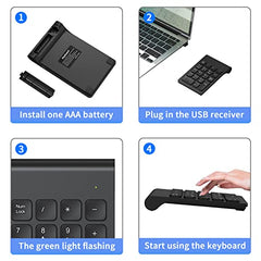 cimetech Wireless Number Pad, 18 Keys Numeric Keypad with USB Receiver