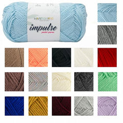 WOAFASHIONS - World of Arts Impulse Hand Knitting & Crochet Yarn, Premium Acrylic, 4 : Medium (Anchor Grey) (100gms / 3.5oz / 200mtr / 218yds)