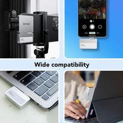Lexar 1TB Professional Go Portable SSD, Supports Apple ProRes, Up to 1050MB/s Read & 1000MB/s Write, USB 3.2 Gen 2, Rugged, Compatible with iPhone 15 Series, PC & Mac (LSL400X001T-RNSNU)