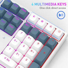 Redragon K668 RGB Gaming Keyboard, 104 Keys + Extra 4 Hotkeys Wired Mechanical Keyboard w/Sound Absorbing Foams, Upgraded Hot-swappable Socket, Mixed Color Keycaps, Red Switch