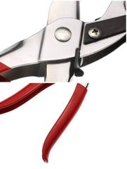 Syga Iron 6 Sizes Revolving Leather Hole Punch Plier for Quick Size Adjustment (Red)