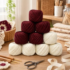 Crochet Cotton Thread Yarn Combo, 10 Rolls for Knitting, Crochet, Embroidery and Craft Making, Soft Decorative Thread for Handmade DIY Projects, Yellow & Green