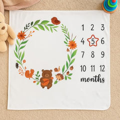 MOMISY Baby Milestone Blanket and Props for Baby's |1 to 12 Months Prop |Baby Bedding |Ac Room Blanket for Summer|Newborn| Infants Winter Blanket(BearFlower)