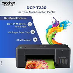 Brother Ink Tank DCP-T236 (New Launch) All in One (Print Scan Copy) Color Home Printer, 27/11 PPM BK/CL, 150 Sheet Paper Tray, Print Upto 7.5K Pages in Black & 5K in Color Each (CMY),Free Installation