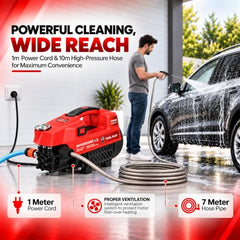 COSS MAX CM200HD High Pressure Washer for Car, Bike, Home & Garden Cleaning, 3800W Induction Motor, 200 Bar, 10 L/Min Flow, 7M Hose, Portable Car Washing Machine with Spray Gun