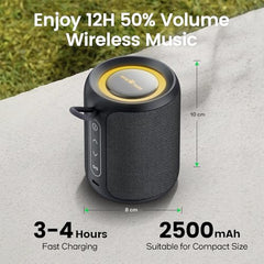 Deeyaple Portable Bluetooth Speaker, IP67 Waterproof Mini Bluetooth Speaker Wireless V5.3 with Stereo Sound,All Day,TWS Pairing,LED Light,Gift for him/her (Red)