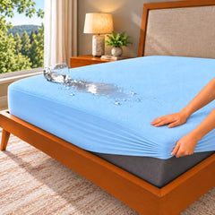 GADDA CO 100% Waterproof Premium Cotton Feel Mattress Protector King Size 78x72 Inch|Ultra Soft Breathable & Fitted Bed Protector Terry Cover Double Bed (6.5x6 feet, Fits 10 Inches, Grey)