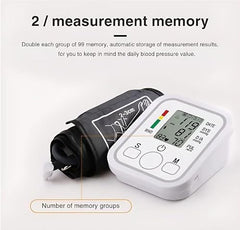 Automatic Digital Blood Pressure Monitor for Upper Arm, Large LCD Display, One-Touch Operation, Irregular Heartbeat Detection, Memory Function, Adjustable Cuff (22–32 cm) for Home Use