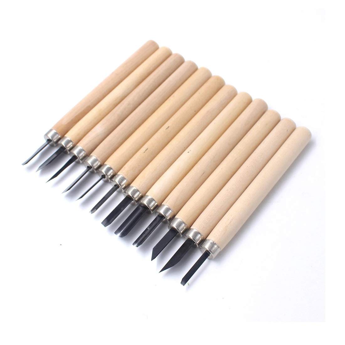 SYGA Set of 12 Wood Carving Tool Knife Kit for Wax, Rubber, Pumpkin, Soap, Vegetables and More for Kids and Beginners