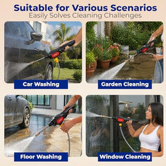 Woscher AquaVolt Cordless Portable Wireless Pressure Washer for Car Wash Bike Washing and Multipurpose Cleaning | 156W | 3×2500mAh| Triple Battery | |10L/Min | 12+6 Months Warranty
