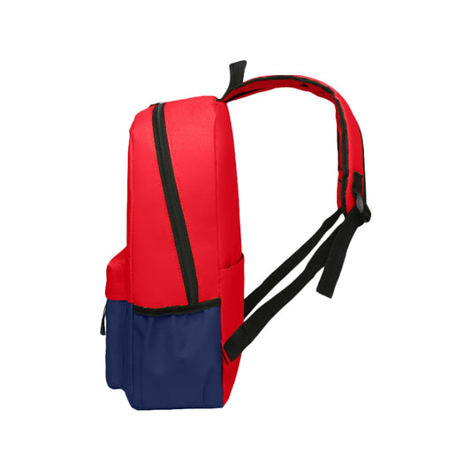 SYGA Kids Schoolbag, Breathable, Waterproof, Customized Logo Backpack For Kindergarten And Elementary School Students (Large Red With Dark Blue)