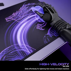 daWg KeyMat R1 Esports Gaming Mouse Pad, 800 x 300 mm, 4mm Thickness Extended Desk Mat, Anti-Fray Stitching, Anti-Skid Rubber Base, Pro-Grade Tracking Surface, High-Velocity Glide (Dragon)