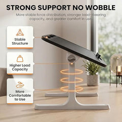 StarAndDaisy T9 Foldable Bed Table for Laptop & Study, 4-Level Adjustable Angled Tabletop, Large Desktop Surface with Anti-Slip Stopper, Tablet & Phone Slot, Storage Drawer, Stable Legs, PP & TPE