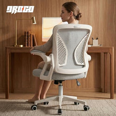 DROGO Comfortwing Premium Ergonomic Office Chair for Work from Home, High Back Computer Chair with Breathable Mesh, Armrest, Adjustable Seat, Rocking & Winged Back | Mesh Chair for Office (White/Blue)