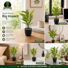 GARDEN GYANI Artificial Areca Palm Plant with Black Pot – 145 cm Tall Faux Tropical Decorative Plant with 35 Leaves for Home, Office & Living Room Décor