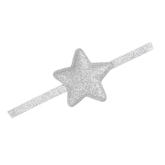 SYGA Baby Girl's Glittery Star Headband Soft & Stretchable Fabric Hairband for Infants, Toddlers Little Princesses (0-3 Years Silver)