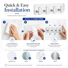 SIGNAMIO 6 Hook Shelf Adhesive Strip Wall Hanging Sticky Hook Black