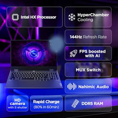 Lenovo LOQ 12th Gen Intel Core i5-12450HX 15.6" (39.6cm) 144Hz 300Nits FHD IPS Gaming Laptop (16GB RAM/512GB SSD/NVIDIA RTX 3050 6GB/Win 11/Office 2024/3 Mon. Game Pass/Grey/2.4Kg), 83GS00PJIN
