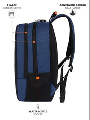 TRUE HUMAN® EMPEROR Premium HardShell Weekender Backpack 15.6 inch Padded USB Charging Port Laptop Office Travel College Business Bag Adjustable Shoulder Straps Daily Purpose for Men women Boys Girls