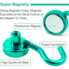 DIYMAG Magnetic Hooks 15pcs 30lbs Cruise Essentials 2026 Magnet Hook | Neodymium Heavy Duty Strong Magnets Hanging Ship Cabins Refrigerator Fridge Classroom Beach Vacation Kitchen Grills Home Tool