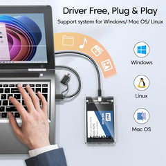 Sounce 2.5-Inch SATA to USB Type-C 3.1 External HDD/SSD Enclosure | 6Gbps UASP Speed | Tool-Free Design | Compatible with 7mm & 9.5mm Drives up to 6TB | Plug & Play | Shockproof Portable Case (Type C)